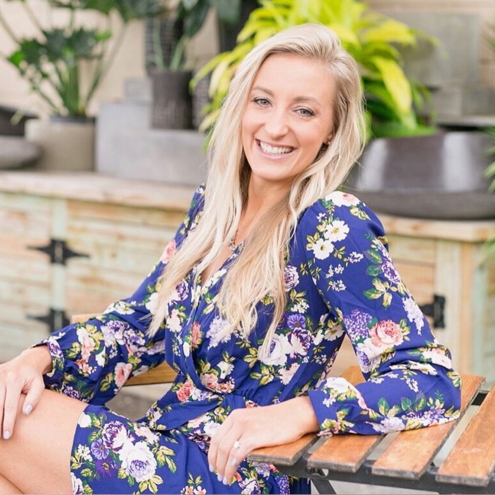 Honey punch purple floral print long sleeve romper pink white green